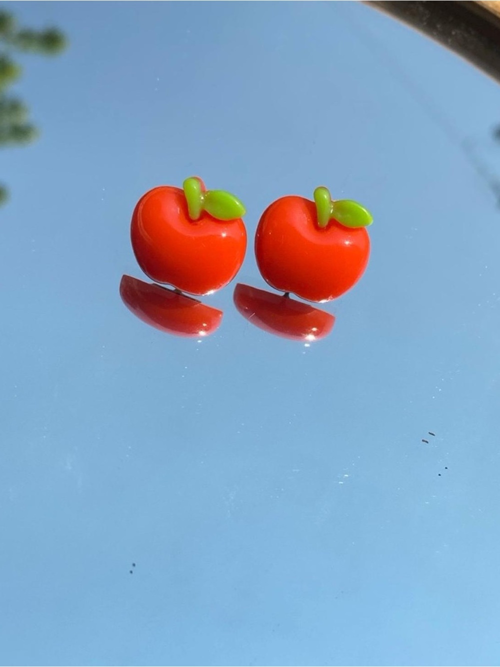 Cute Red Apple Stud Earrings for Kids - Brand: